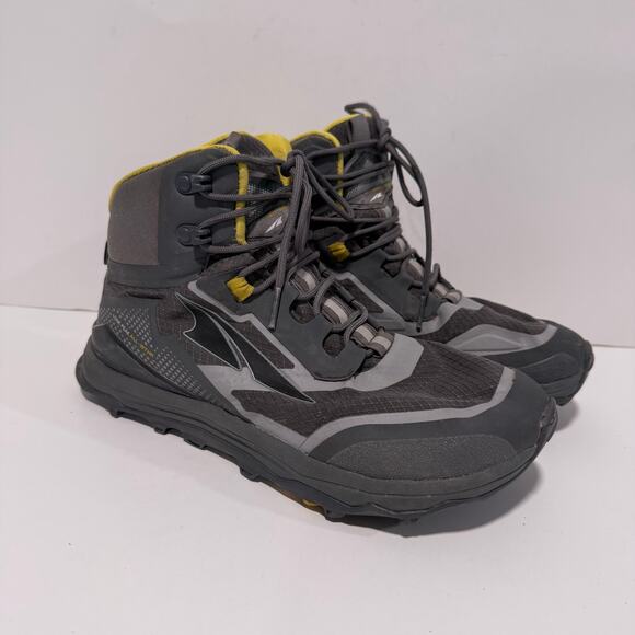Altra Men's Lone Peak All Weather Sneaker Boots Ankle Trail Hike Grey Yellow 7 - Picture 1 of 9